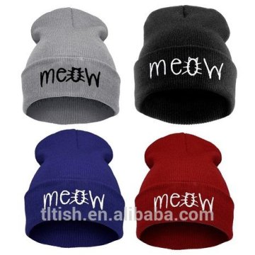 2016 fashion Unisex Meow Winter Hat and Winter Skully Beanie hats