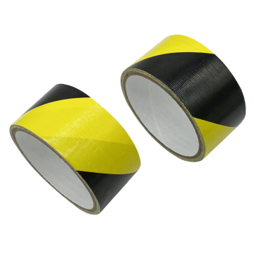 black and yellow self adhesive warning duct tape