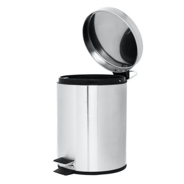 Stainless Steel Flat Cover Plastic Pedal Bin