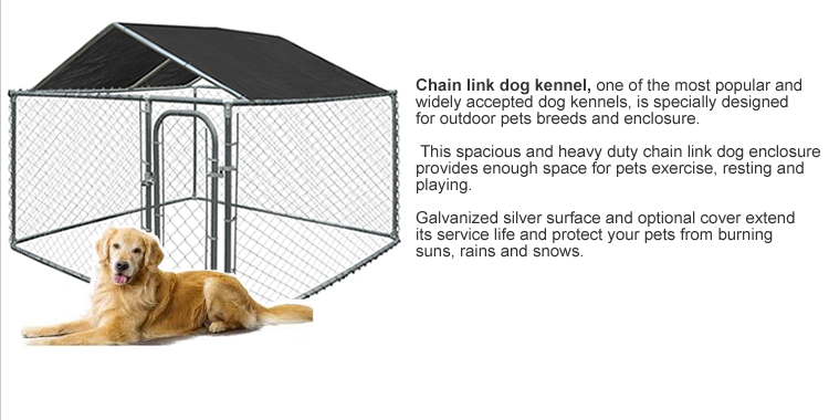 Chain Link Dog Cage Heavy Duty  Dog Kennel Galvanized Dog House