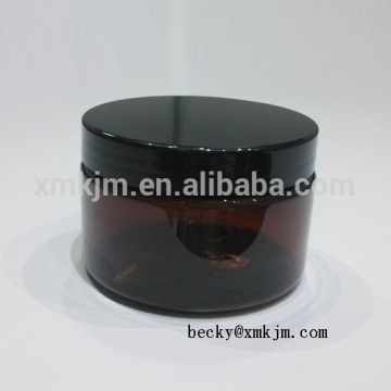 250ml amber PET jar with black cap