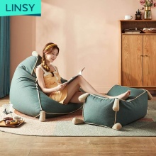 Linsy Indoor Custom Foam Fluffy Triangular Bean Bag Sofa