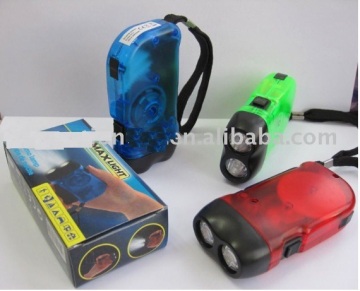 Hand Press Flashlight 2LED flashlight Torch LED dynamo flashlight