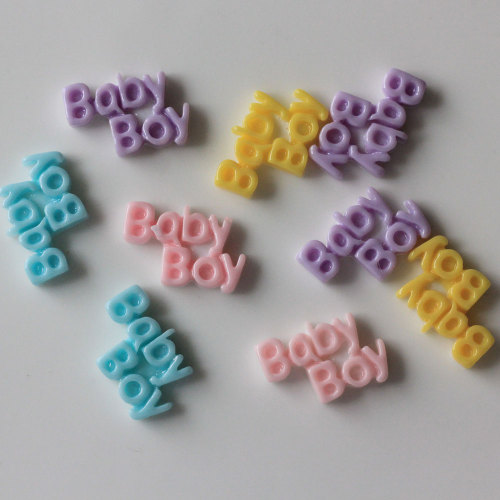 25MM Kawaii Words BabyBoy Résine Cabochon DIY Cellule