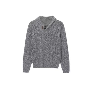 Herren Strickpullover mit Zopfmuster AB Yarnt Schalkragen