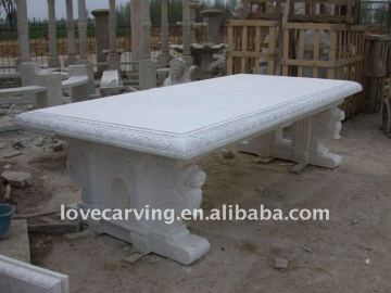 White marble square table and chair