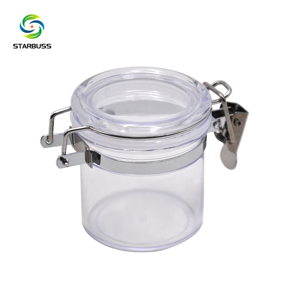 Transparent Acrylic Airtight Stash Jar 2.17 Inches Multi-Use Vacuum Seal Portable Storage Container for Tobacco Herbs