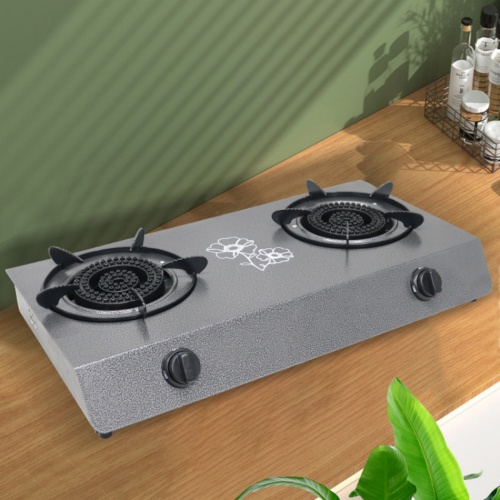 Gas Cooker Double Burners Stainless Panel