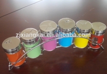 6 pcs Glass material spice jar condiment set