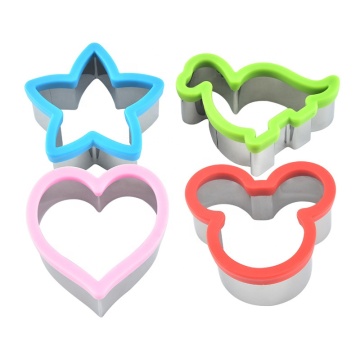 4 Pcs Mini Plastic Cookie Cutters Set for Cakes, Biscuits, and Sandwiches
