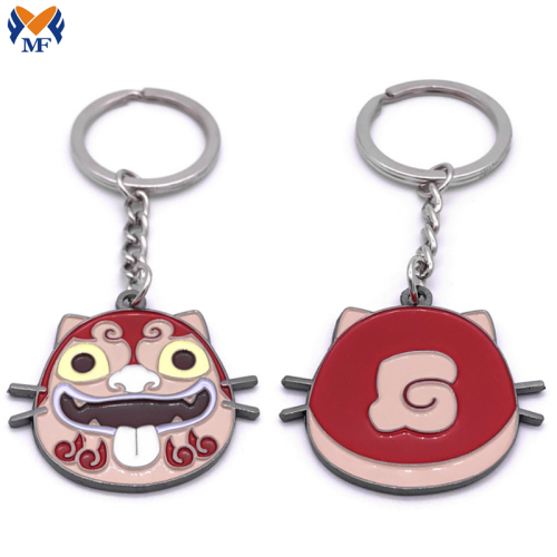 Metal Custom Enamel Engraved Animal Keychain