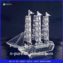 Business gift And Office Decorative Crystal 3D Ship Model