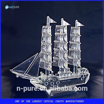 Business gift And Office Decorative Crystal 3D Ship Model