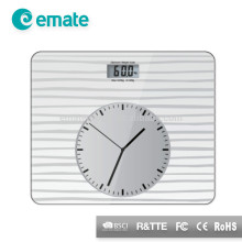 digital display 150kg weight control fat balance scale, analog clock function-L