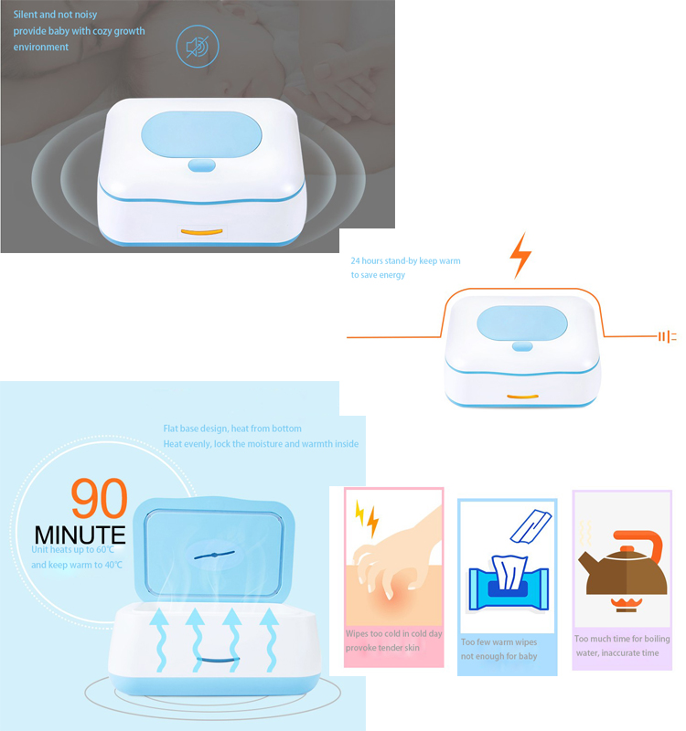 Dispensador ABS para lenços umedecidos para bebês para cuidados com o bebê