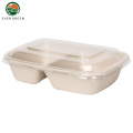 Degradable 2 Compartment Lunch Box Disposable Tableware Box