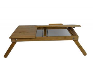 Bamboo Under Folding Bed Serving Table Easy Carry Tray