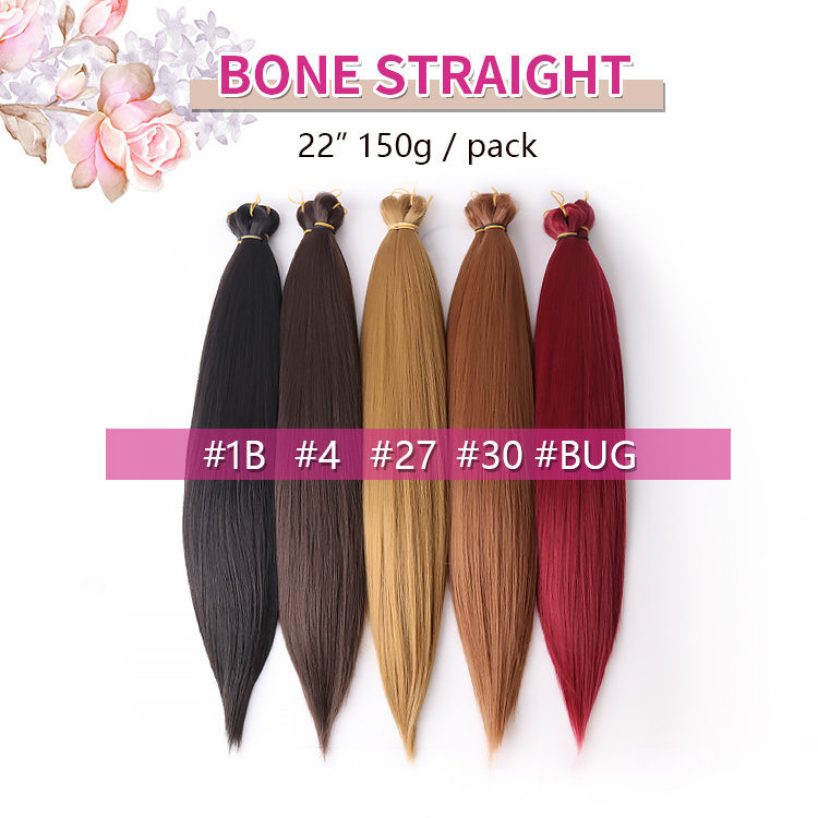 Synthetic Silky Bone Straight Hair Bulk Crochet Bone Straight Braiding Hair Bulk Extension Silk And Light Yaki Straight Braids