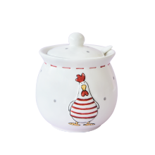 BONWILL Ceramic Sugar Bowl with Lid and Spoon