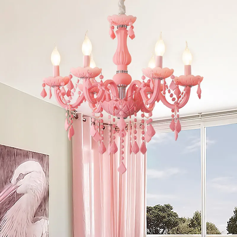 Elegant European Crystal Pendant Light with Vibrant Colors