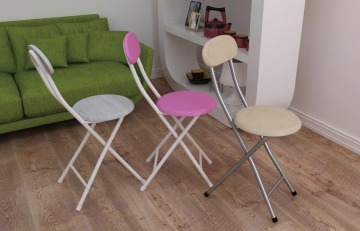 MDF folding chair wooden metal foldable chair backrest small chair