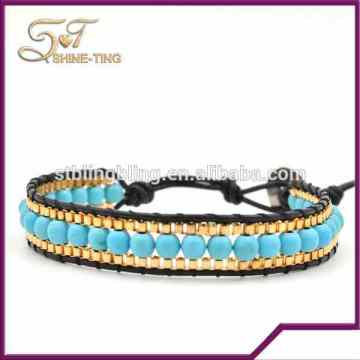 Yiwu jewelry factory braided Turquoise Bangles and Bracelets