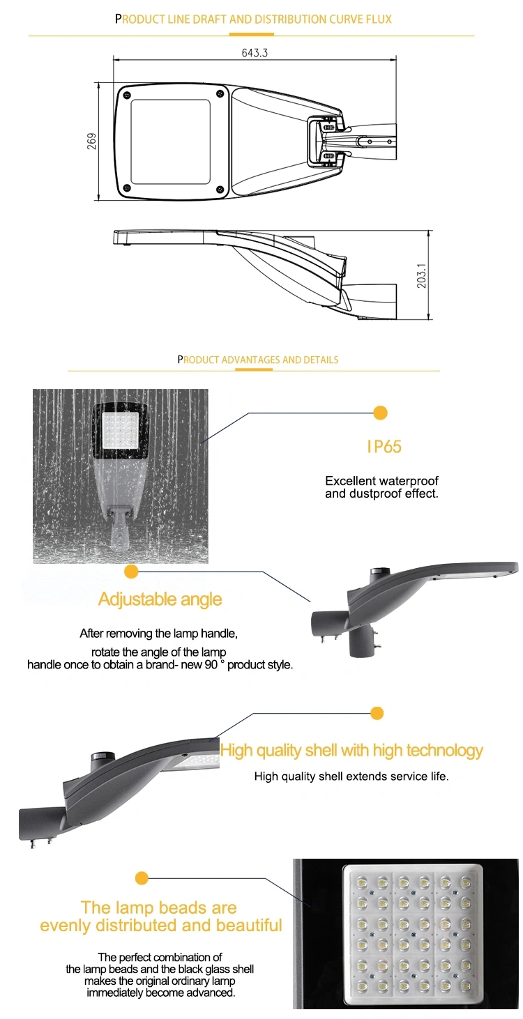 100W LED Die-Casting Aluminum IP65 CE Waterproof Street Light