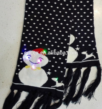 16ZQ702 snowman lightup Christmas Scarf