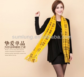 2013 new female fashion lattice fringes warm thick knitted scarf