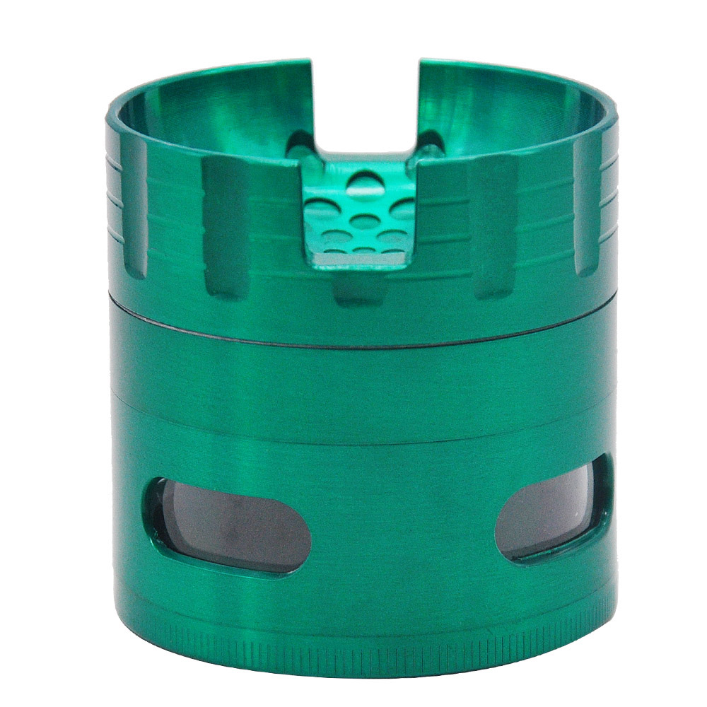 Zinc alloy 63MM 4 parts Herb grinder Weed grinder with see-through window herb crusher smoking accessories