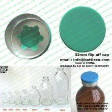 green 32mm flip off aluminium plastic cover cap lid
