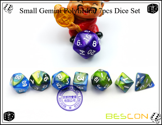 Petit ensemble de dés 7pcs Gemini polyédrique Small Gemini Polyhedral 7pcs Dice Set