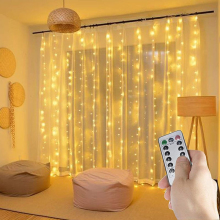 300LED Fairy Curtain Lights - 8 Modes USB Plug-in String Lights with Remote for Bedroom, Wedding, Party