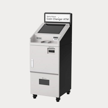 ATM independiente para intercambio de monedas con lector de tarjetas y dispensador de monedas