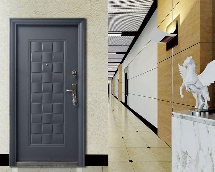 High Quality Smoke Gray Iron Safe Security Door Hot Sale European Design Front Metal Door