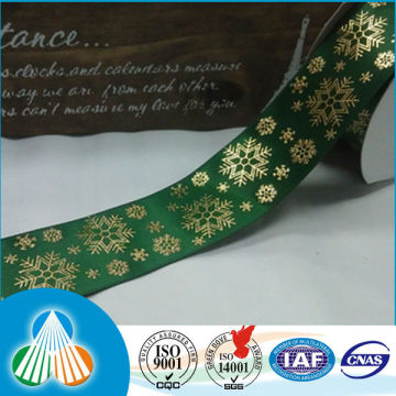 christmas taffeta printed fabric ribbon