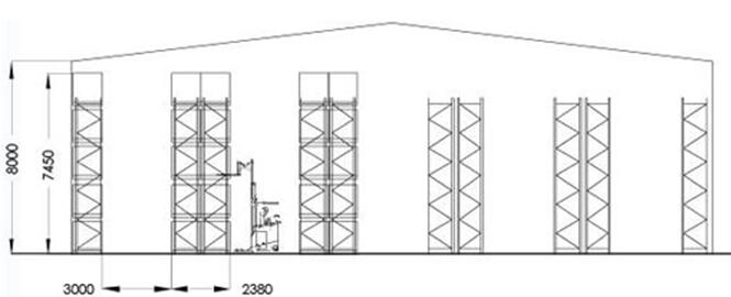 Pallet Racking Front View