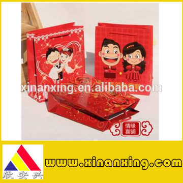 cute red paper bag for wedding with chinese style