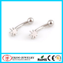 316L Surgical Steel Eyebrow Rings with Marijuana Eyebrow Piercing