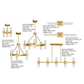 China 10 LED ALTURAS GOLD Light linear Chandeliers Factory