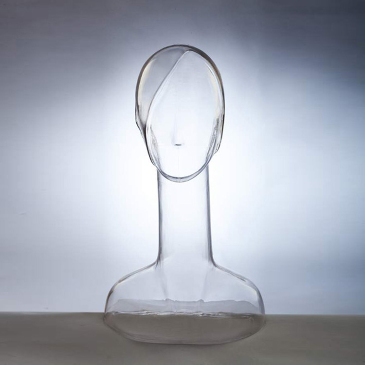 Plastic cheap faceless clear transparent abstract mannequin display head for hat mannequin head plastic