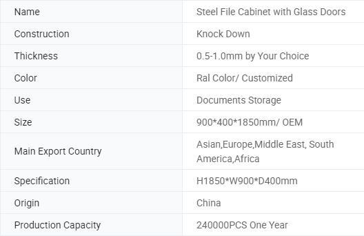 家电柜中间两件式家电钢制文件柜带玻璃门医院家具
