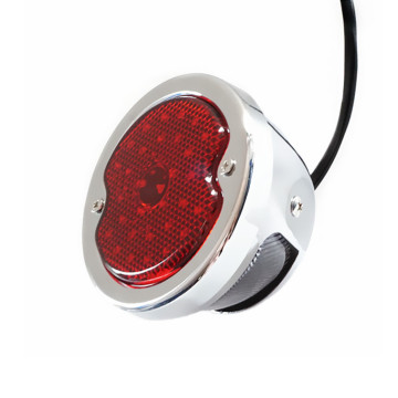 Vintage Motorcycle Tail Light with Smoke Lens for Harley Chopper, Bobber, Cafe Racer