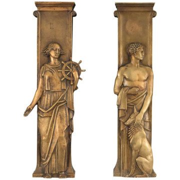 Best selling copper human decorative bronze large wall relief art sculpture