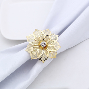 6pcs Napkin Rings Wedding Banquet Party Table Decoration Gold Silvery Napkin Rings Holder Napkin Loop Cloth Ring Party Supplies