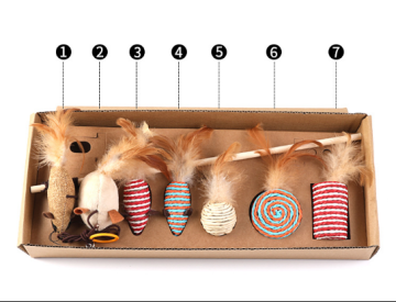 Toy set cat tease stick fun