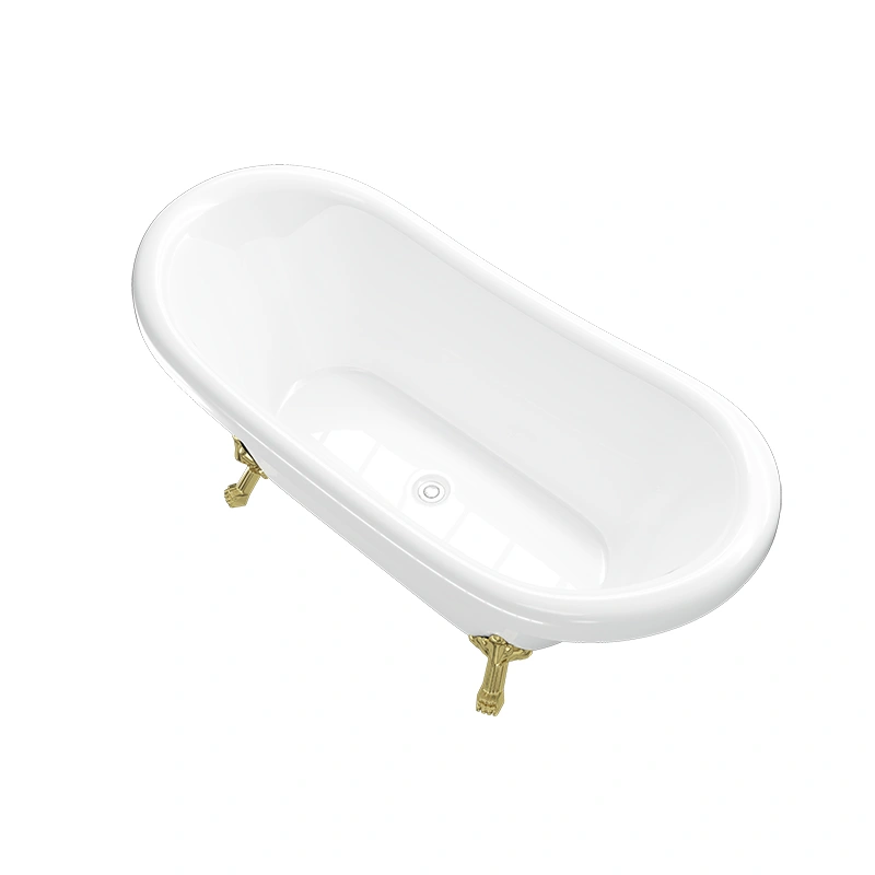 Golden Clawfoot Non-Whirlpool Freestanding White Acrylic Bathtub