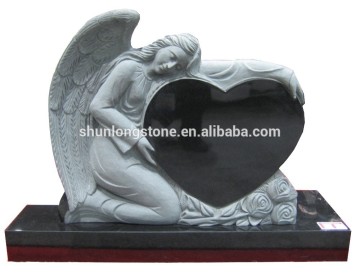 Angel heart tombstone,shanxi black granite,granite monument