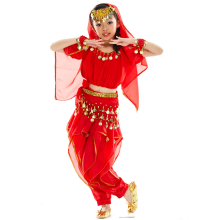 wholesale cheap chiffon red belly dancer costume for kids
