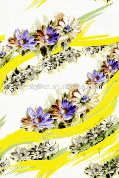 Anti static polyester spandex printed satin fabric